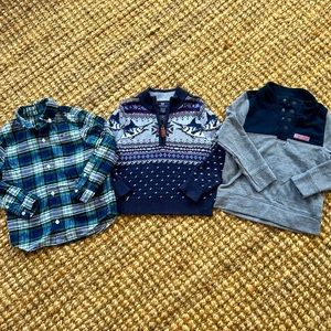 Vineyard vines sweater, pullover and button up